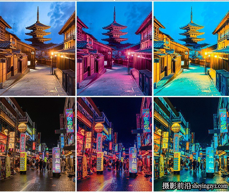 Xavier Portela粉紫色城市夜景色调PR/PS/FCPX/AE/达芬奇/LUT预设