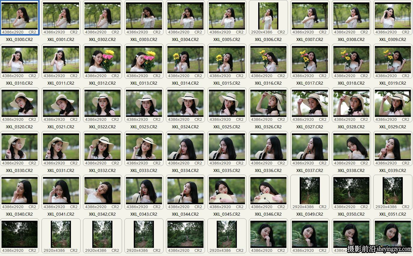 外拍树林美女人像RAW原图,修图练习RAW调色素材207张