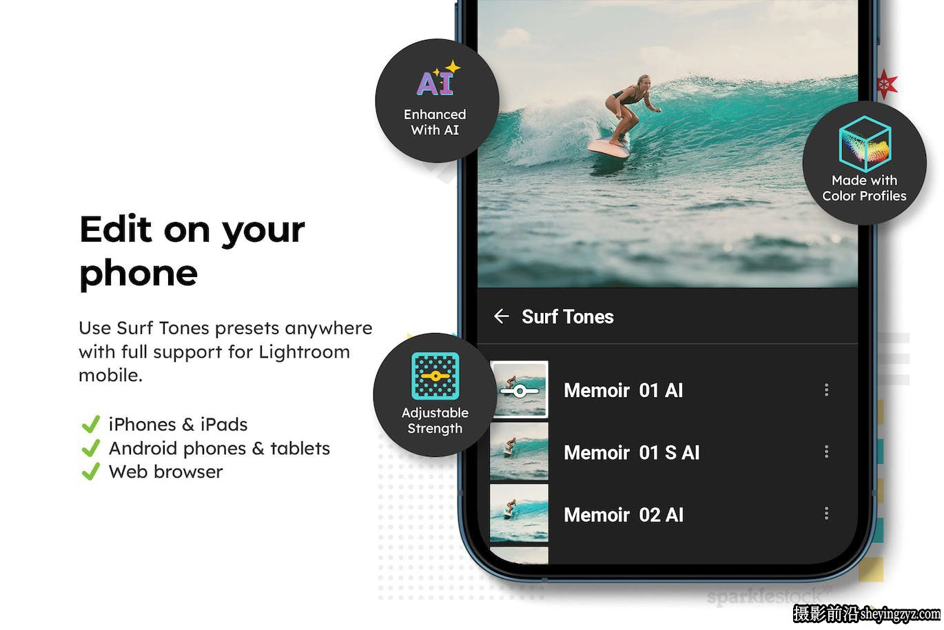 AI人工智能网红冲浪打卡LR预设LUT预设 Surf Tones Lightroom LUTs
