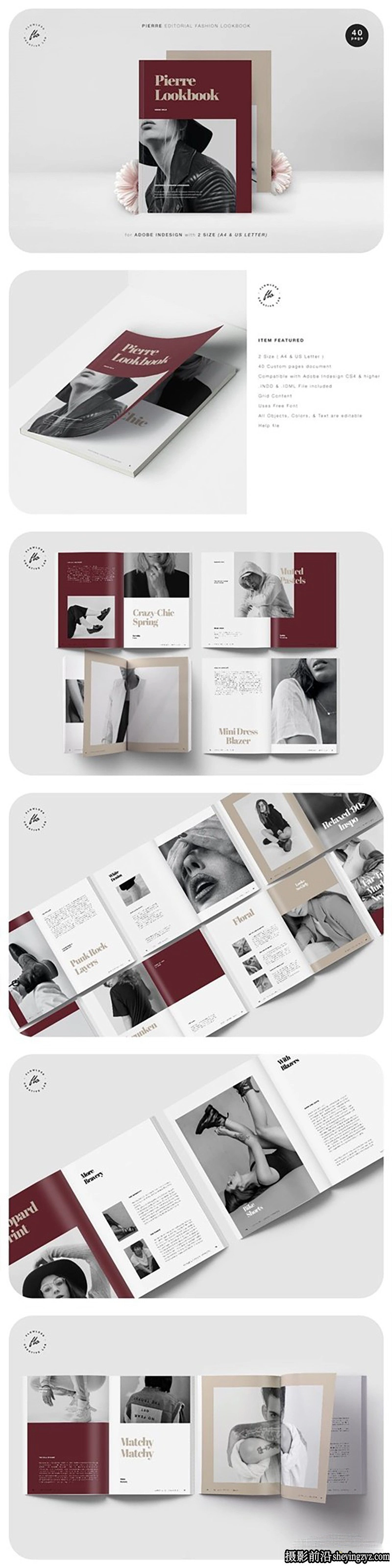 专业摄影师相册杂志作品集排版InDesign模板