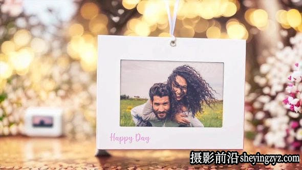 AE模板-婚礼悬挂相册照片开场模版 Love Story Album