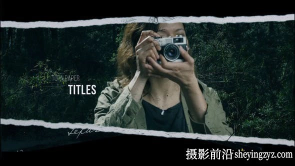 AE模板-撕纸遮罩复古视频片头模版 Torn Paper Slideshow