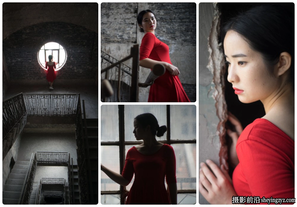 废墟美女人像摄影后期修图练习RAW原图素材8张