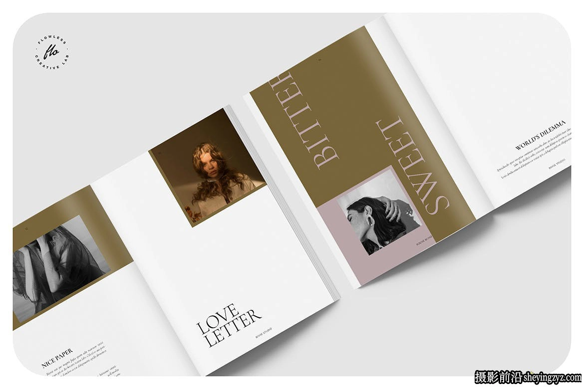 摄影作品集时尚杂志排版InDesign模板