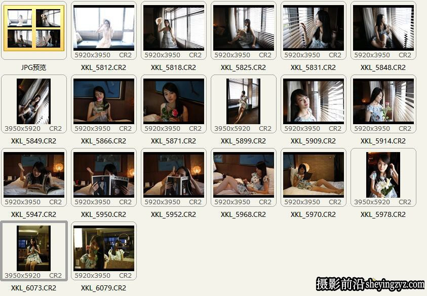 花裙美女人像摄影RAW原图,调色练习RAW素材19张