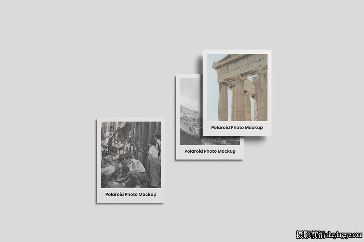 极简宝丽来照片相册样机模型免费下载