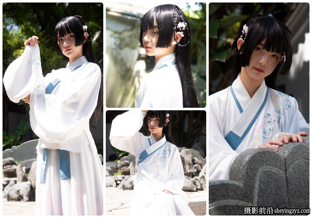 古风少女外拍人像摄影后期修图调色练习RAW素材9张