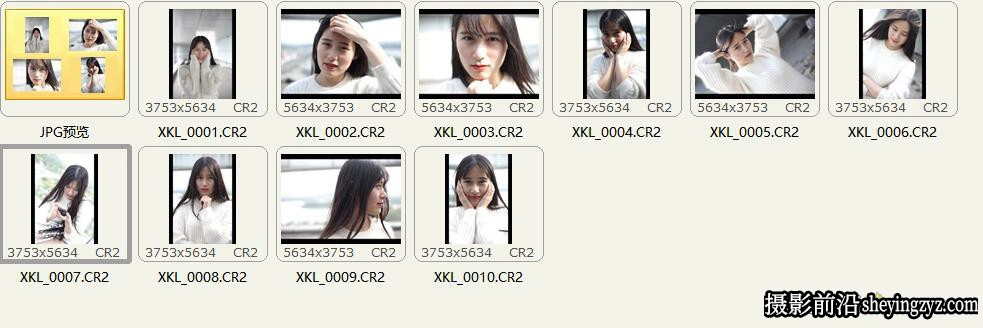 小清新美女人像摄影后期修图调色练习RAW原图素材10张