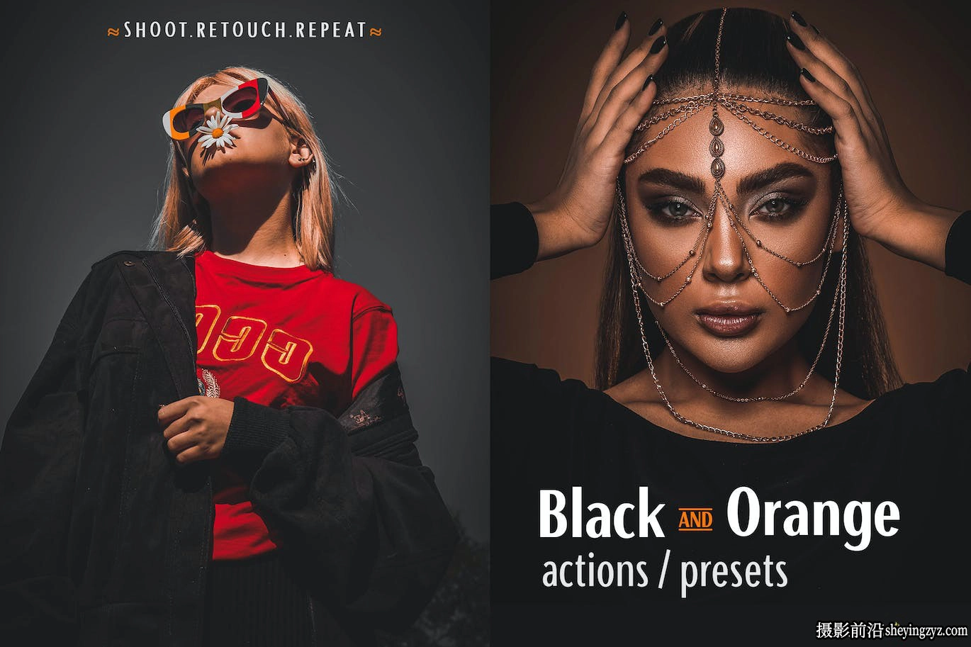高级感橙黑色电影人像lr预设/手机lr预设 Black and Orange Presets