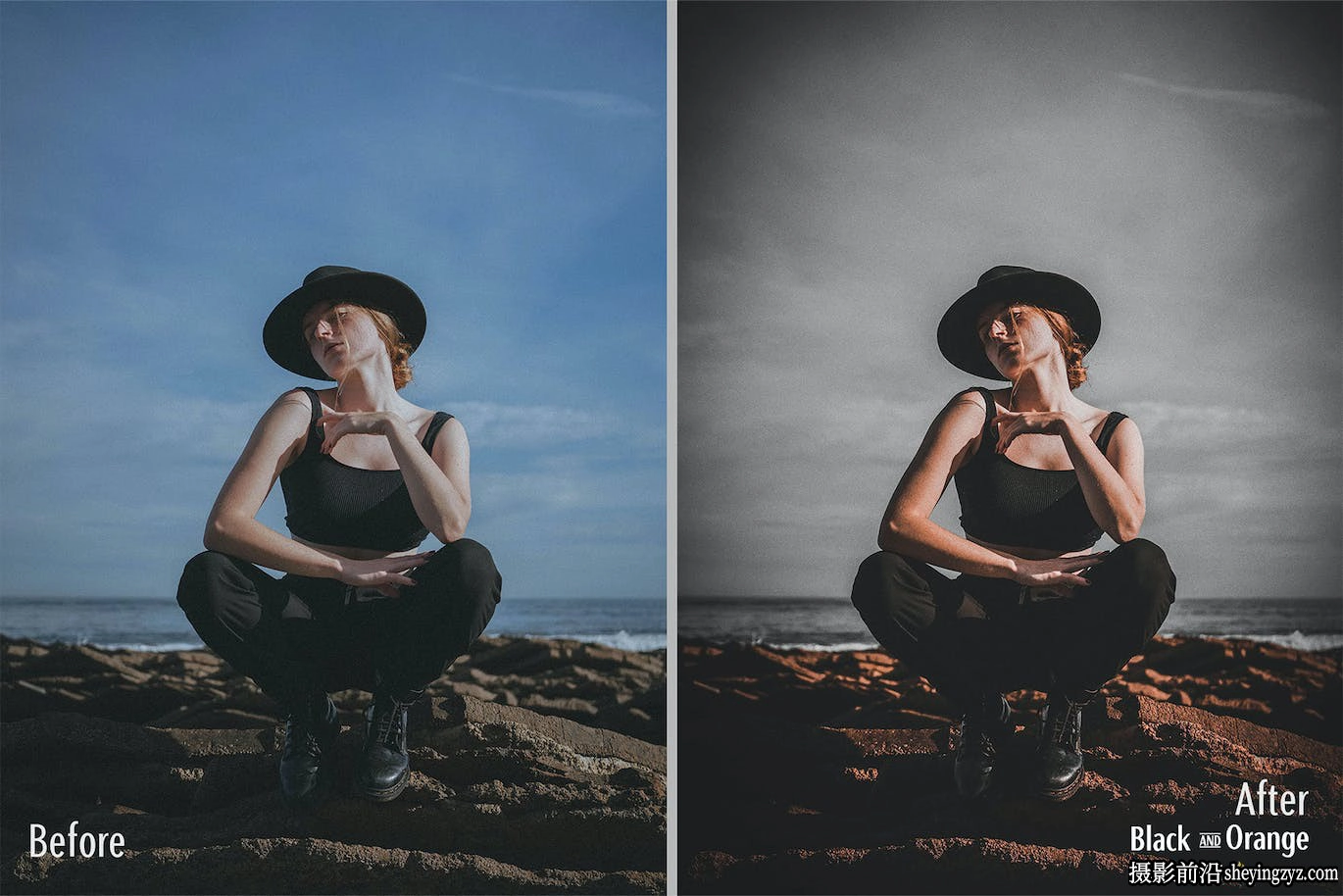 高级感橙黑色电影人像lr预设/手机lr预设 Black and Orange Presets