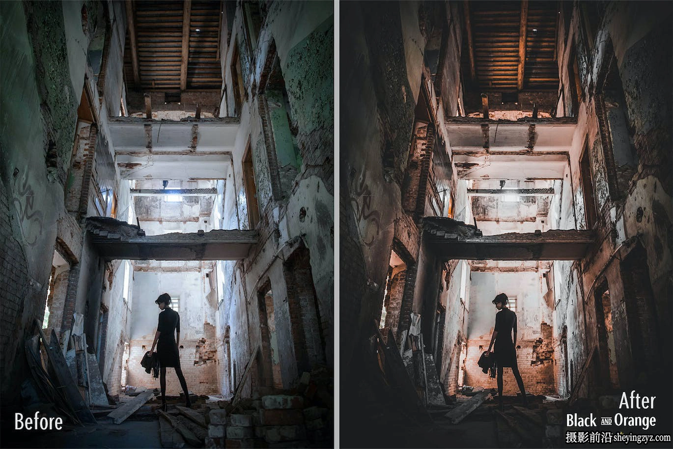 高级感橙黑色电影人像lr预设/手机lr预设 Black and Orange Presets