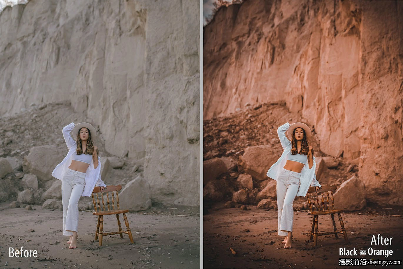 高级感橙黑色电影人像lr预设/手机lr预设 Black and Orange Presets
