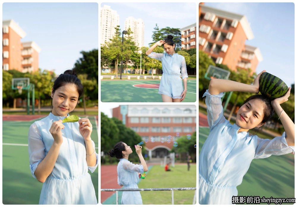 校园清新美女日系后期修图练习RAW原图素材9张