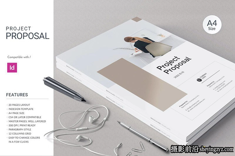 商业专业提案排版布局设计InDesign模板
