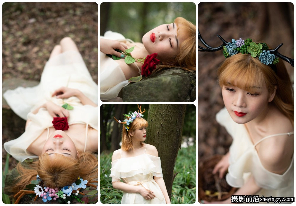 森系精灵美女写真人像摄影后期调色练习RAW原图素材10张