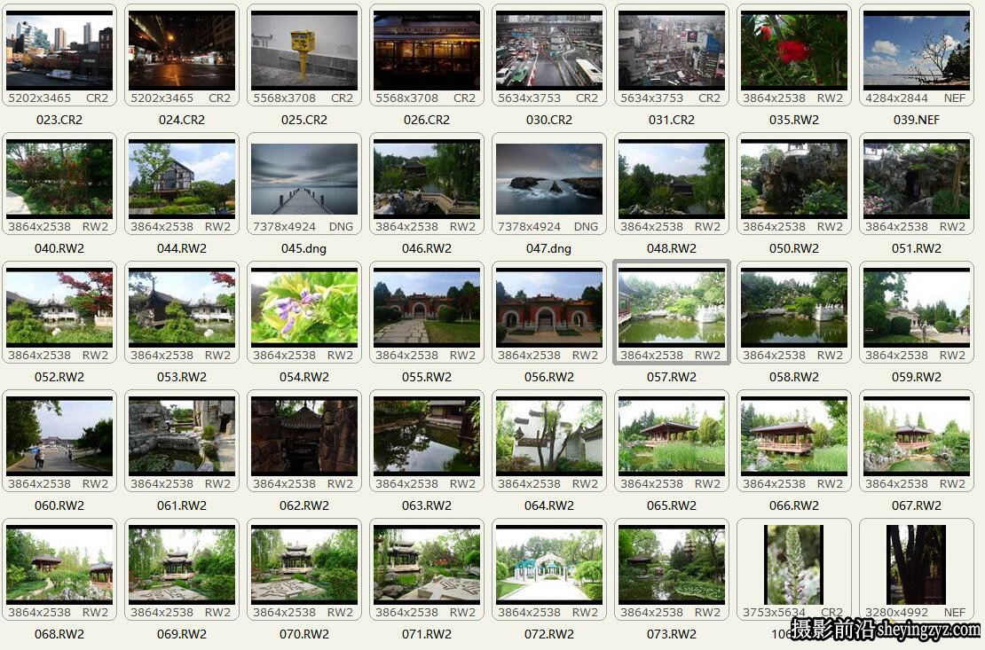 公园古建筑风景摄影后期修图练习RAW原图素材40张