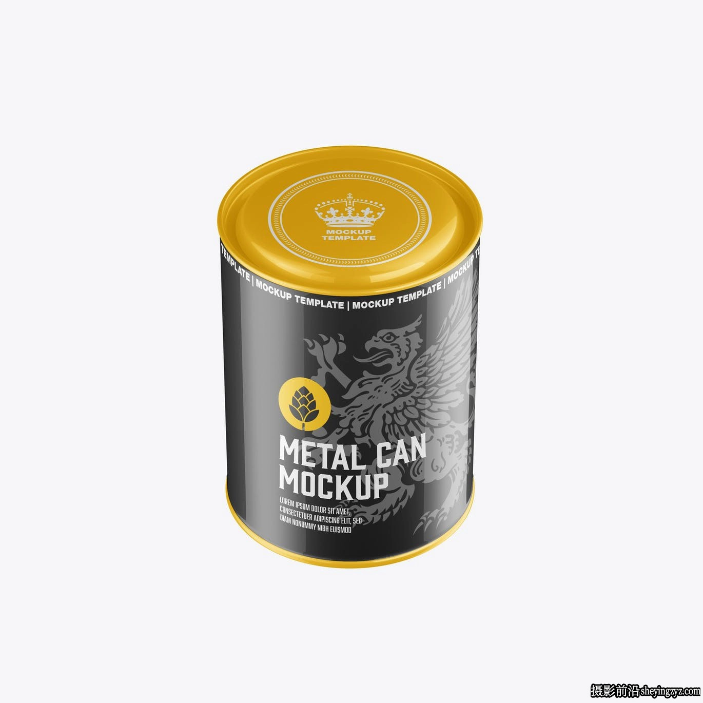 金属储物罐包装设计样机素材
