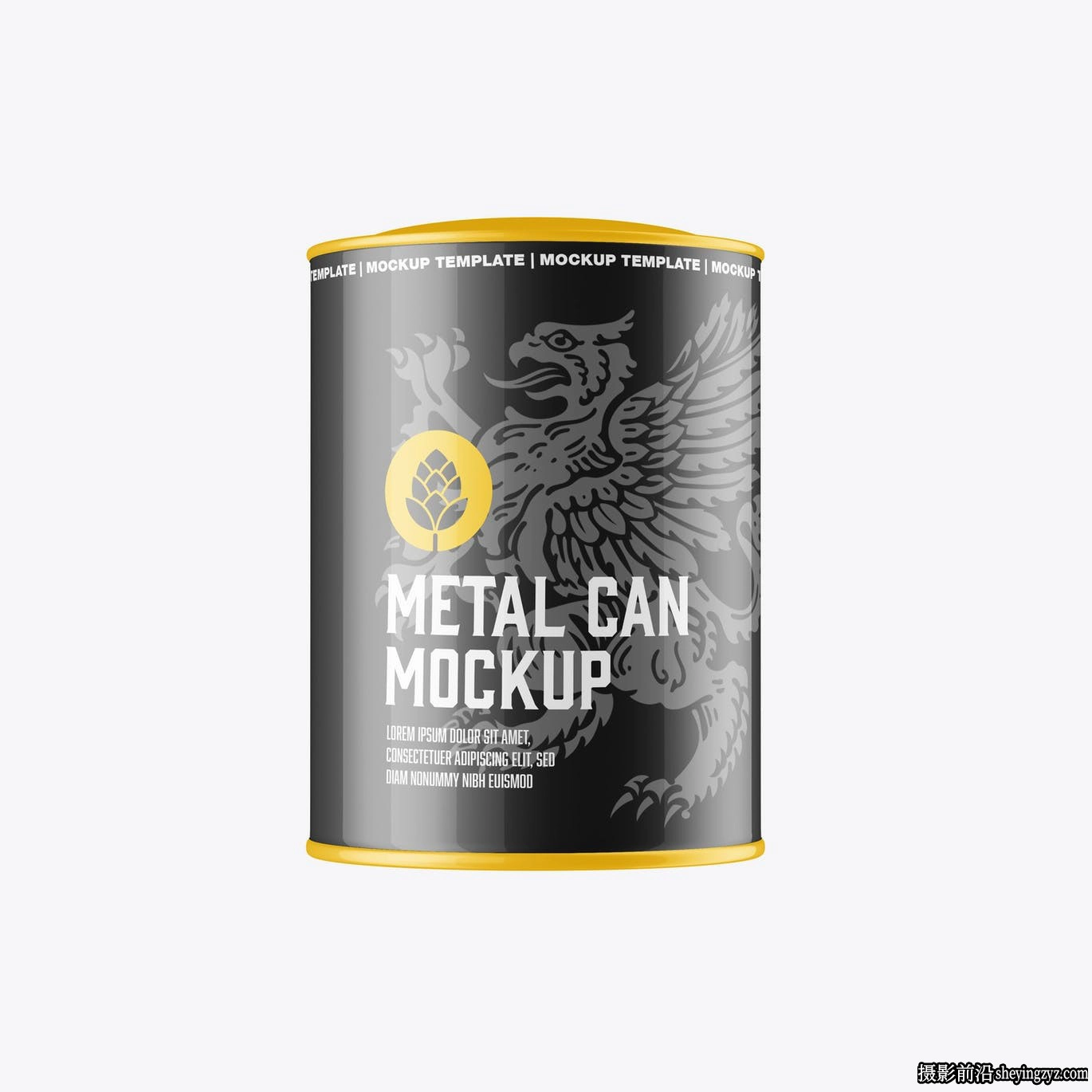 金属储物罐包装设计样机素材