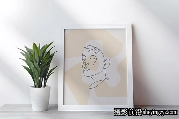 现代简约风格白色相框画框样机