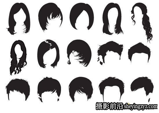 女性发型PS笔刷素材