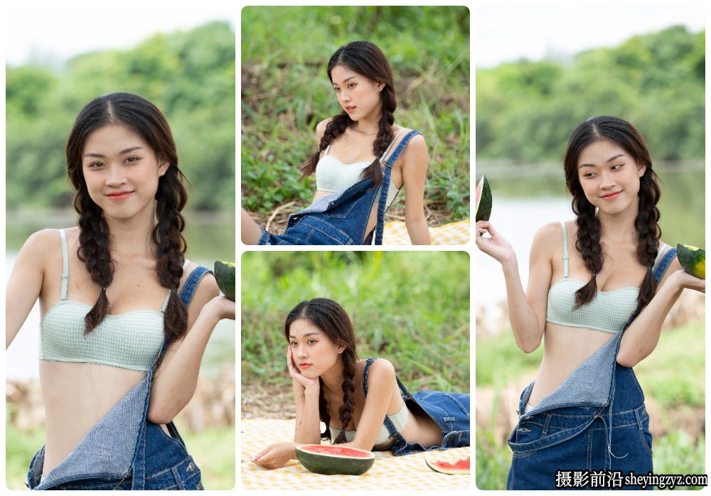 时尚美女外拍人像摄影后期修图练习RAW原图素材20张