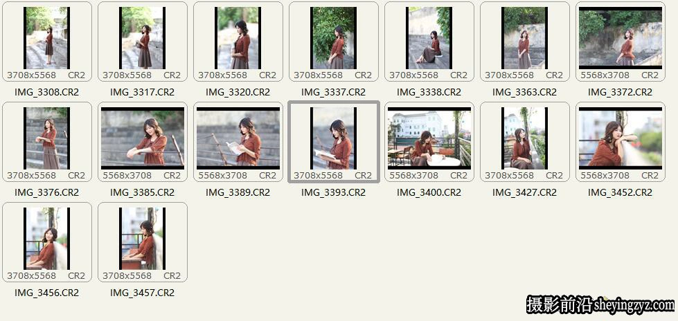 户外美女人像摄影RAW原图,人像修图练习RAW素材16张