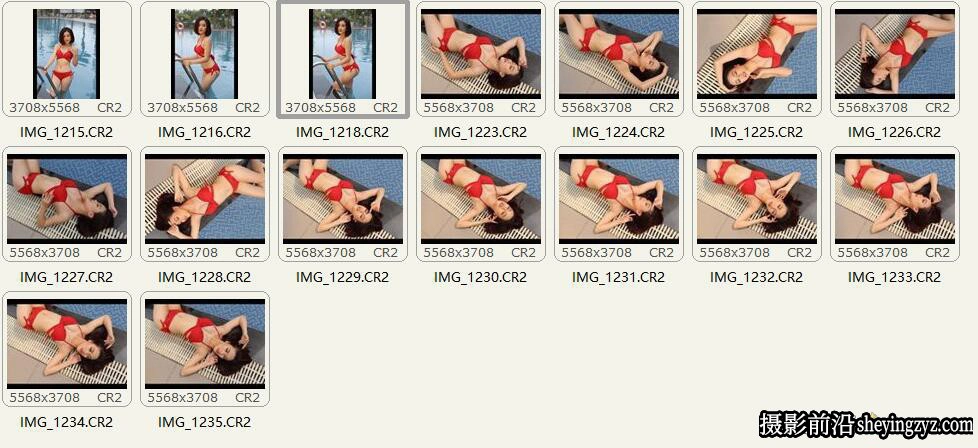 泳装写真私房美女人像摄影修图练习RAW原图素材16张