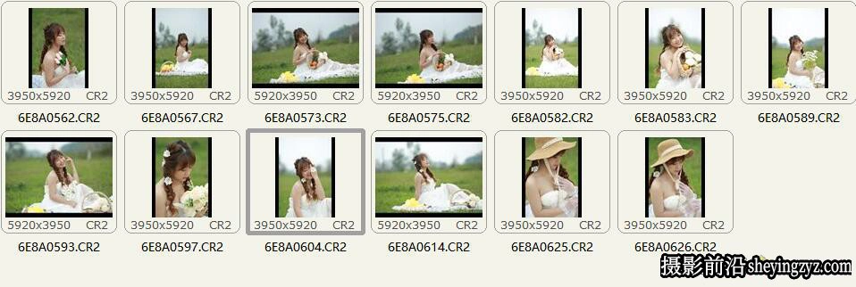美女户外写真人像摄影后期修图练习RAW原图素材13张