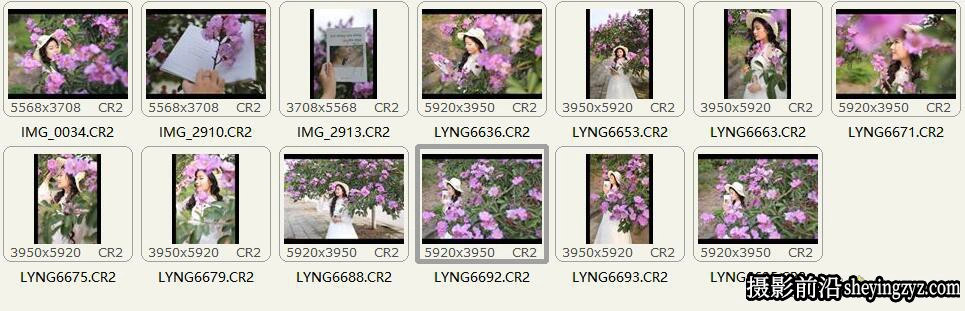 花季美女人像摄影后期调色修图练习RAW原图素材13张