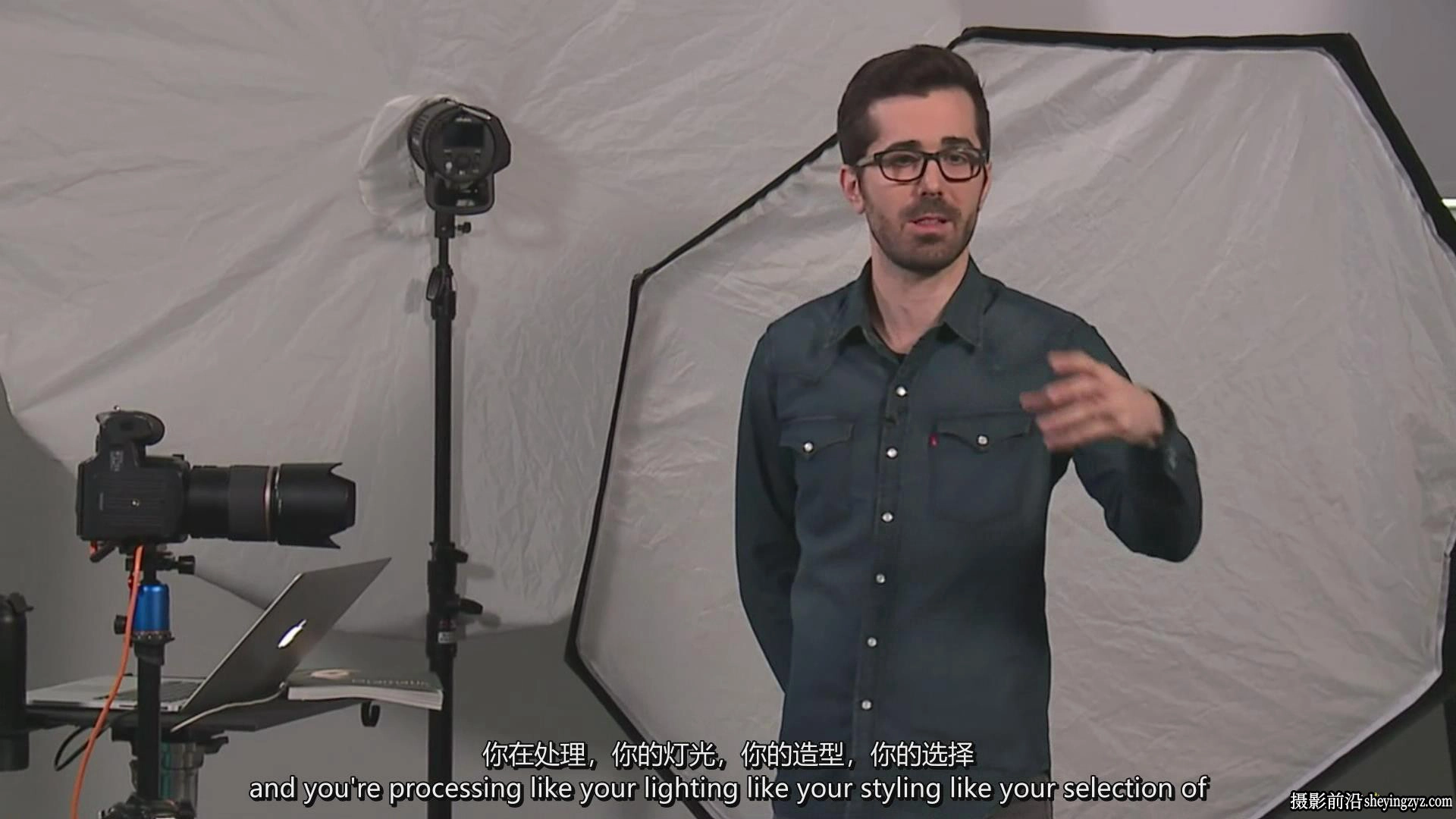 摄影师Chris Knight掌握弱光人像摄影布光完整教程-中英字幕