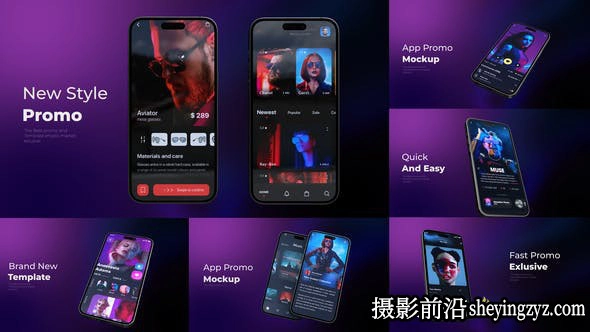 AE模板-iPhone手机APP展示片头模板 App Promo Phone 14 Pro