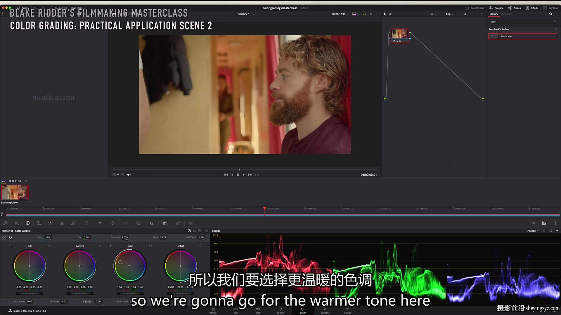 油管大神Blake Ridder电影拍摄编剧布光剪辑调色大师班课程-中英字幕
