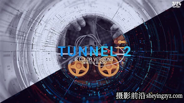 AE模版下载-科技感隧道视频片头展示动画模板- Tunnel 2