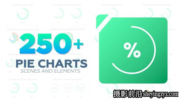 AE模版-250组饼状图信息数据动画模板- Infographic 250+ Pie Chart
