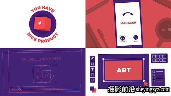 AE模版-场景介绍MG动画片头AE模板- Video Marketing Explainer
