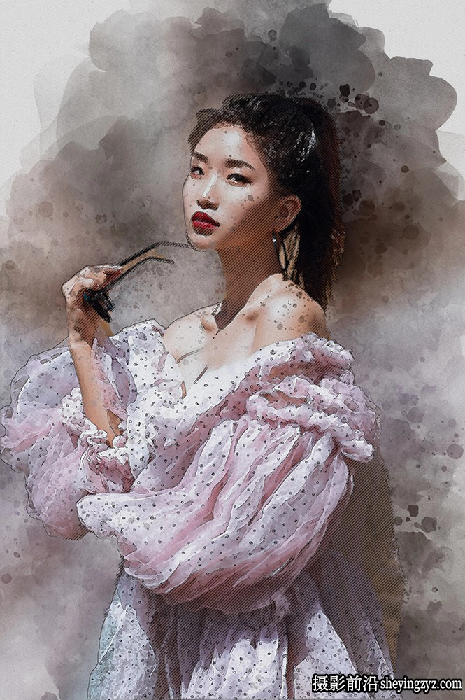现代水彩素描绘画PS动作 Sketch Watercolor Photoshop Action