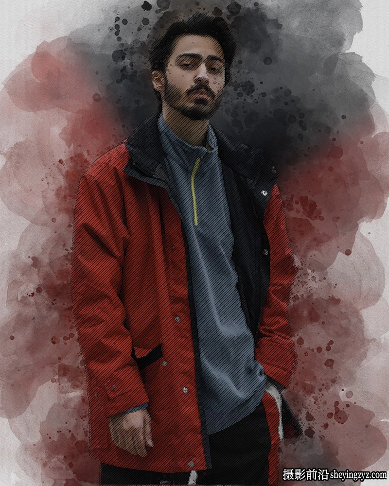现代水彩素描绘画PS动作 Sketch Watercolor Photoshop Action