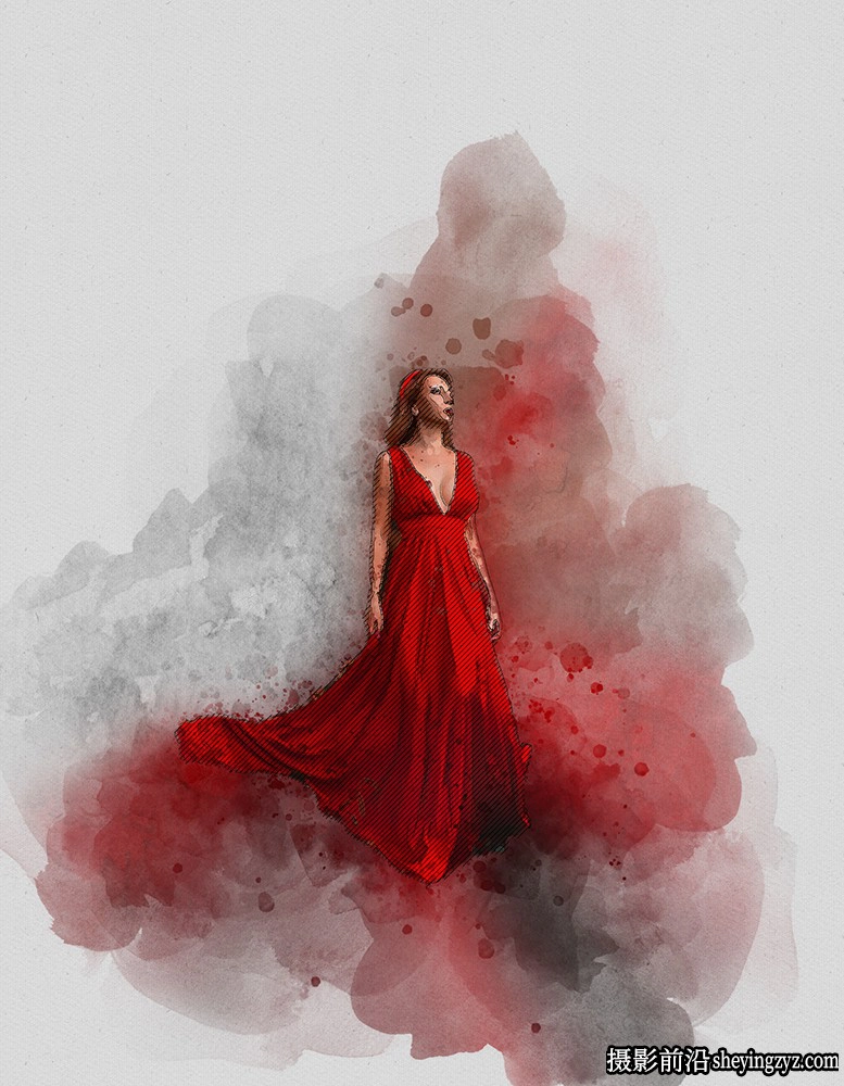 现代水彩素描绘画PS动作 Sketch Watercolor Photoshop Action