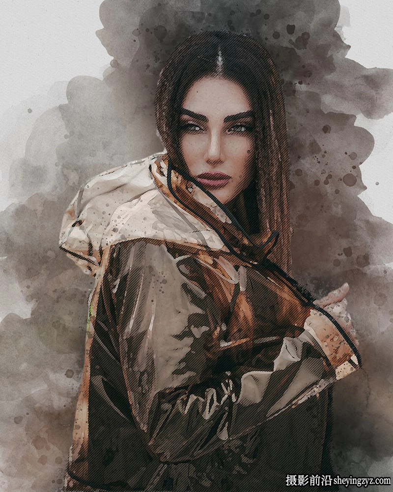 现代水彩素描绘画PS动作 Sketch Watercolor Photoshop Action