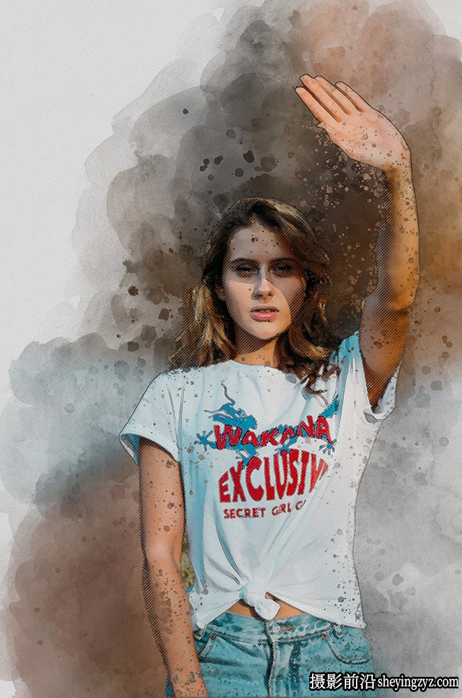 现代水彩素描绘画PS动作 Sketch Watercolor Photoshop Action