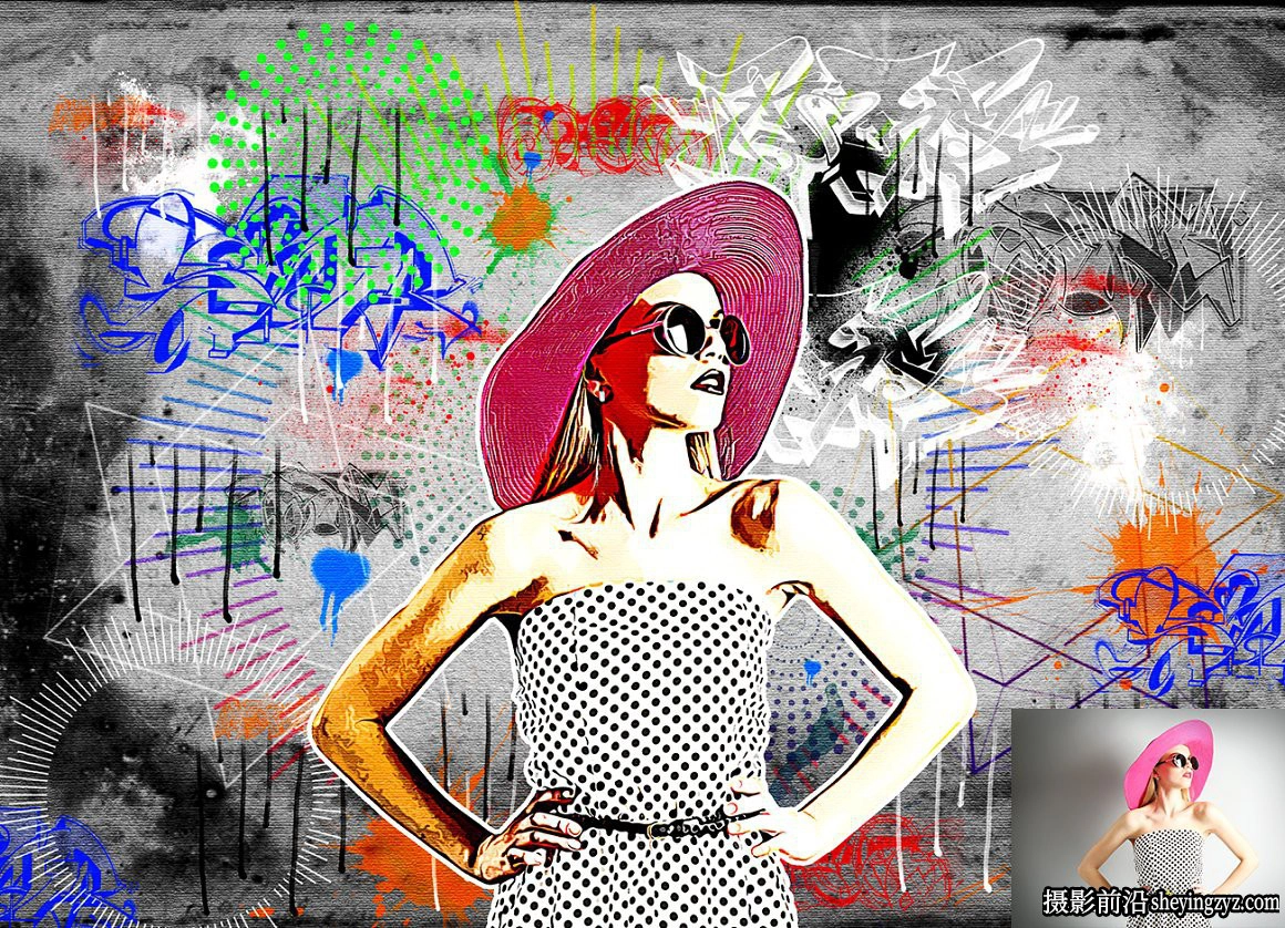 矢量波普涂鸦艺术PS动作 Vector Pop Art Photoshop Action附教程