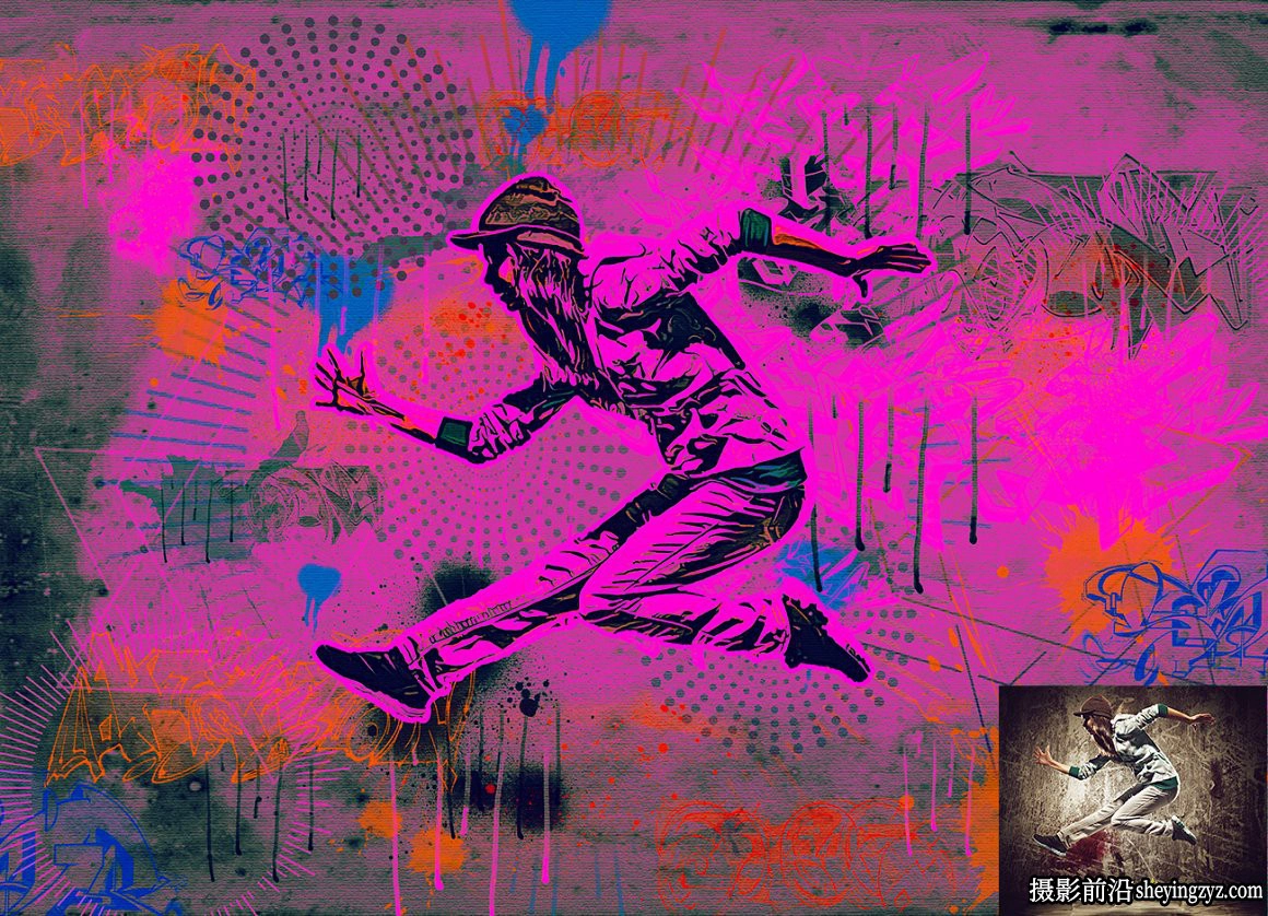 矢量波普涂鸦艺术PS动作 Vector Pop Art Photoshop Action附教程