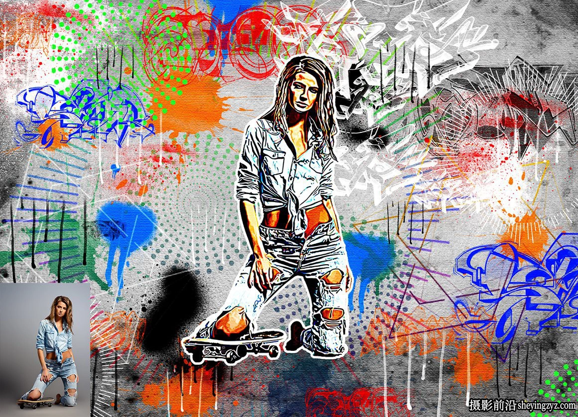 矢量波普涂鸦艺术PS动作 Vector Pop Art Photoshop Action附教程