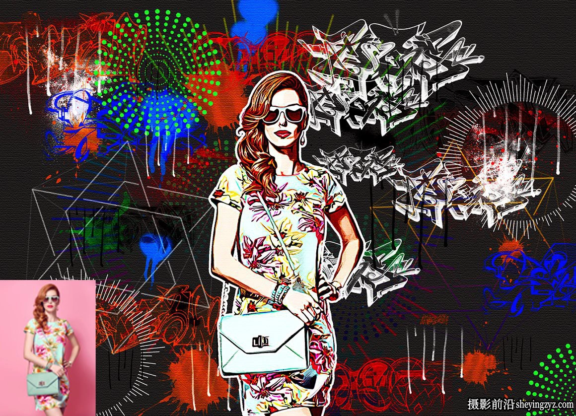 矢量波普涂鸦艺术PS动作 Vector Pop Art Photoshop Action附教程