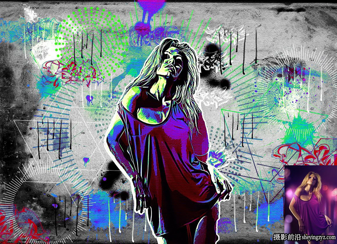 矢量波普涂鸦艺术PS动作 Vector Pop Art Photoshop Action附教程
