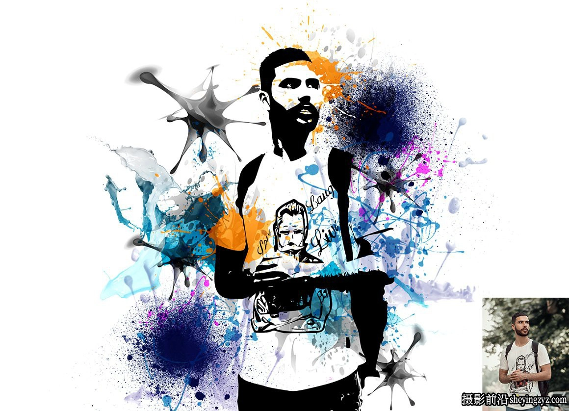 矢量艺术油漆飞溅绘画PS动作 Vector Paint Splash Action 附教程