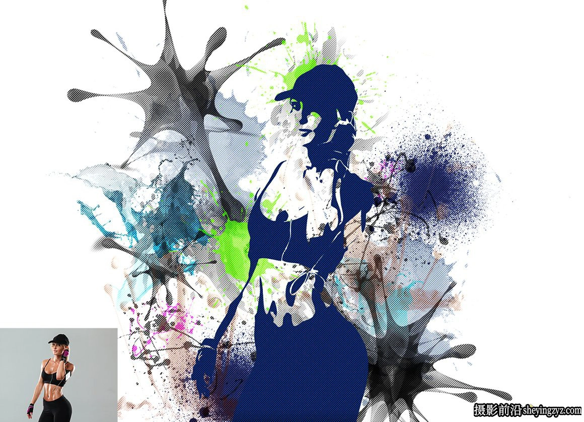 矢量艺术油漆飞溅绘画PS动作 Vector Paint Splash Action 附教程