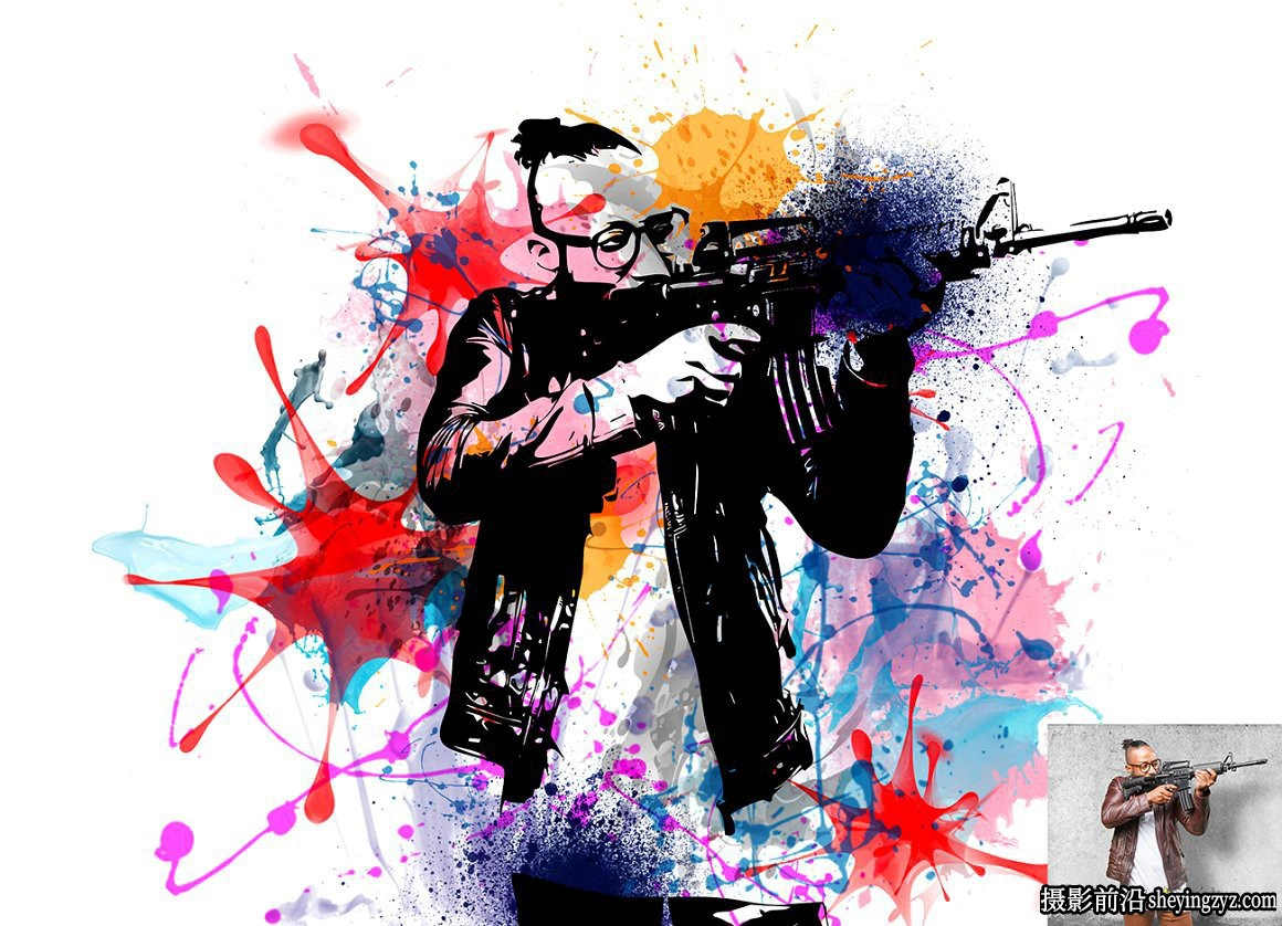 矢量艺术油漆飞溅绘画PS动作 Vector Paint Splash Action 附教程
