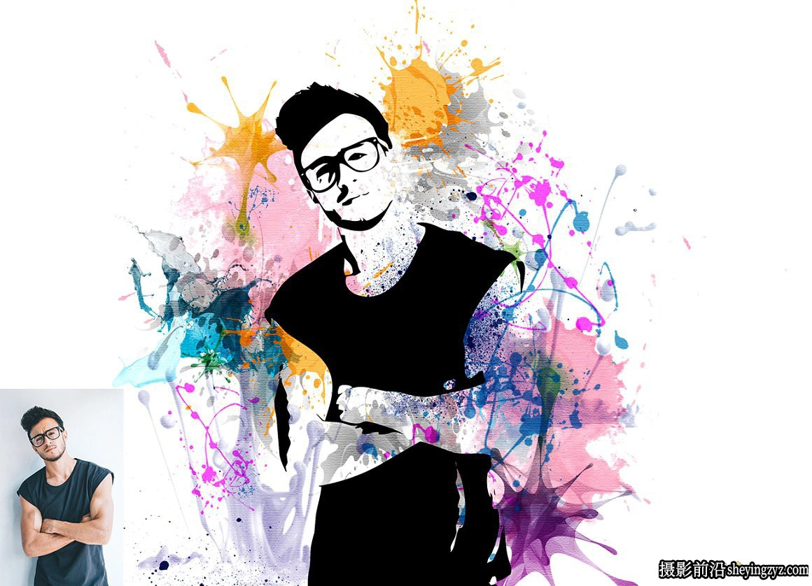矢量艺术油漆飞溅绘画PS动作 Vector Paint Splash Action 附教程