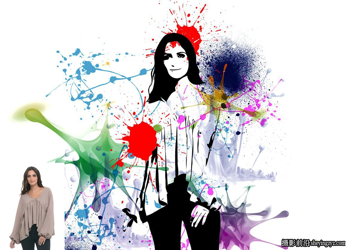 矢量艺术油漆飞溅绘画PS动作 Vector Paint Splash Action 附教程